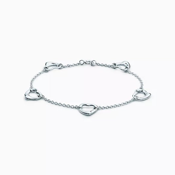 Tiffany & Co. Jewelry - Tiffany & Co. Elsa Peretti Open Five Heart Sterling SIlver Bracelet